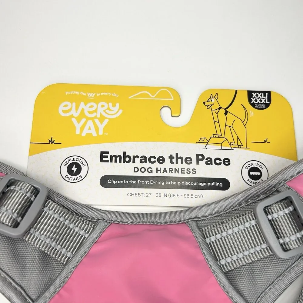 EveryYay Embrace the Pace Pink Front Walking Reflective Dog Harness, XXL / XXXL